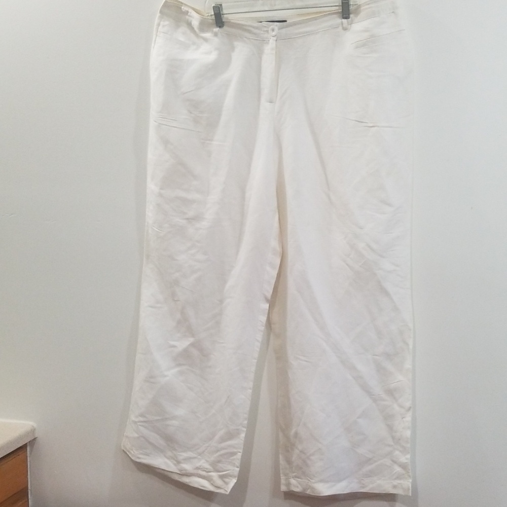 Ashley Stewart white wide leg pants, size 22